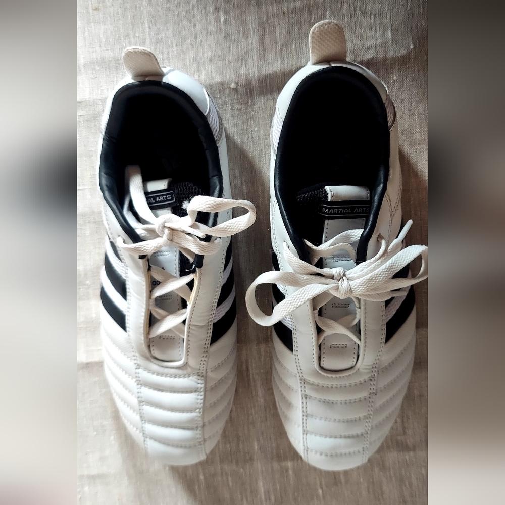 Adidas Martial Art Ultra 3, Size 8 1/2 Men's shoes in white and black.